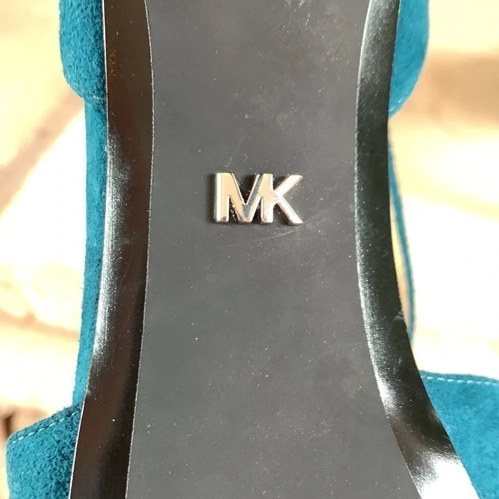MICHAEL Kors 6.5 blue green suede stiletto heels
